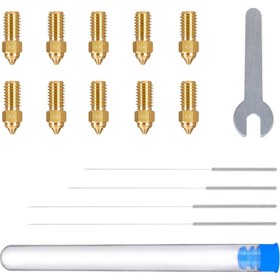 تصویر کیت نازل پرینتر سه بعدی سری سایز الگو مدل Multi-Size Brass Nozzle Kit for Neptune 4- 4 Pro برند Elegoo 