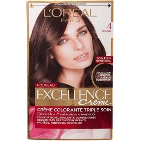 تصویر کیت رنگ مو لورآل شماره 4 Excellence ا LOreal Excellence No 4 Hair Color Kit LOreal Excellence No 4 Hair Color Kit