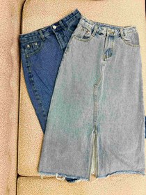 تصویر دامن جین دخترانه وارداتی فروشگاه سحرناز - دور کمر Imported girls' denim skirt from Saharnaz store