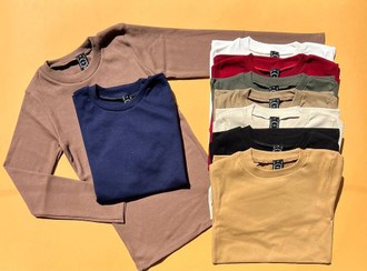 تصویر بلوز آستین بلند زنانه یقه گرد پاییزه سایز فری 