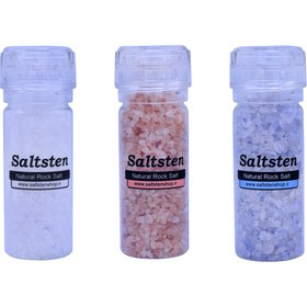 تصویر پک سه عددی - نمک آبی ، دلنمک ونمک صورتی 150 گرمی mixsalt&pinksalt&withesalt-150gr