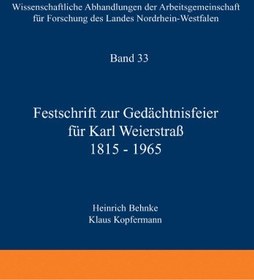 تصویر دانلود کتاب Festschrift zur Gedächtnisfeier für Karl Weierstraß 1815–1965 ویرایش 1 کتاب آلمانی Festschrift برای مراسم یادبود کارل Weierstrasse 1815–1965 ویرایش 1