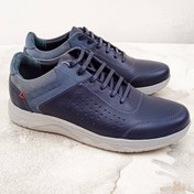 تصویر ونس تمام چرم مردانه یا کفش چرمی بندی اسپرت با زیره باکیفیت و رویه چرم طبیعی - سرمه ای / ۴۰ 