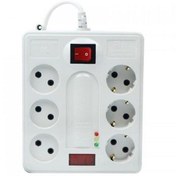 تصویر محافظ برق پارت الکتریک مدل 7381 با کابل ۳ متری ۶ خانه ارت دار 