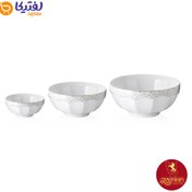 تصویر سرویس پیاله چینی زرین نئوکلاسیک طرح کاررا گلد 13 پارچه 