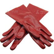 تصویر دستکش ضد اسید 35 سانت قرمز استاد کار درجه یک 