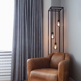 تصویر اباژور مدرن - طلایی / لامپ از پایین R109