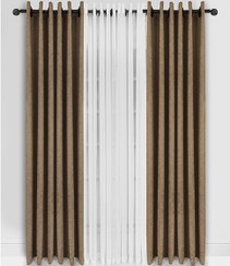 تصویر پرده آماده نصب پانچی پارچه هازان کتان مخمل ترک سپاهان در ۴۲ رنگ 