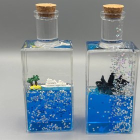 تصویر دکوری بطری کشتی معلق دزدان دریایی 