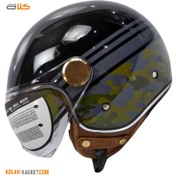 تصویر کلاه کاسکت وسپایی MA2 عینک دار مشکی 