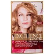 تصویر کیت رنگ مو لورآل سری طبیعی مدل Excellence حجم 48 میل – شماره 8 ( بلوند متوسط) ا L'oreal Natural Hair Color Kit Excellence 48 ml L'oreal Natural Hair Color Kit Excellence 48 ml