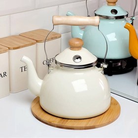 تصویر کتری لعابی مدل انگلیش هوم - سبزآبی English home kettle