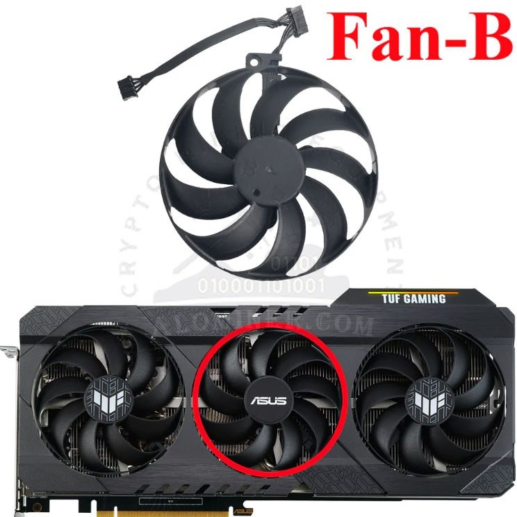 Ventilateur pour carte graphique Asus ROG STRIX OC GeForce RTX 3060 Ti 3070  3080 3090 95 mm 12 V 0,5 A 7 broches[600] - Cdiscount Informatique