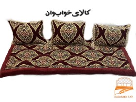 تصویر شاه نشین زرشکی طرح کناره مخمل کد 85446 shah neshin