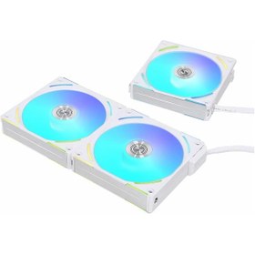 تصویر فن کیس لیان لی مدل UNI FAN AL 120 V2 White بسته سه عددی Fan Case LIAN LI UNI FAN AL 120 V2 White