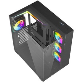 تصویر کیس کامپیوتر لاجی کی C714B ARGB Mid Tower مشکی Logikey C714B ARGB Mid Tower Black Computer Case