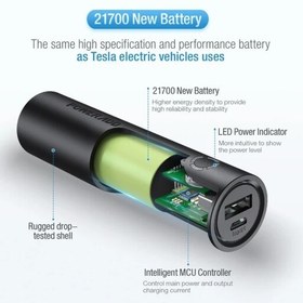 تصویر شارژر پرتابل شارژ سریع POWERADD EnergyCell 5000، سبک ترین پاوربانک باریک 5000 میلی آمپر ساعتی با خروجی 2.4 آمپر A1 