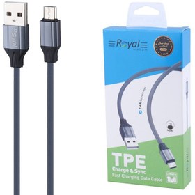 تصویر کابل میکرو یو اس بی فست شارژ 2.4 آمپر رویال RCS-118 طول 1 متر Royal RCS-118 1m MicroUSB Charging Cable
