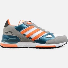 تصویر کفش کتانی سفید آبی نارنجی آدیداس adidas ZX 750 مدل 2002 