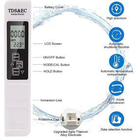 تصویر EC و TDS متر قلمی آب 