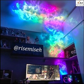 تصویر ریسه smd rgb 5050 2811 حلقه 5متری برنامه پذیر نامحدود با گوشی موبایل و حساس به صدا 60 لامپ مناسب ابر نوری 