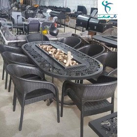 تصویر میز آتشدان گازی مدل بیضی 