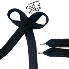 تصویر بند کفش پهن تخت مشکی – کد 91 مقاوم و مناسب کفش اسپرت 