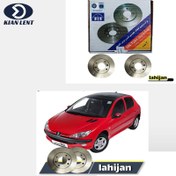 تصویر دیسک ترمز جلو پژو ۲۰۶ تیپ ۲ برند لاهیجان بسته ۲ عددی 