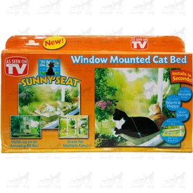 تصویر جای خواب لب پنجره ای گربه بانوج window mounted cat bed