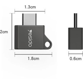 تصویر مبدل OTG تایپ سی برند yesido مدل GS08 