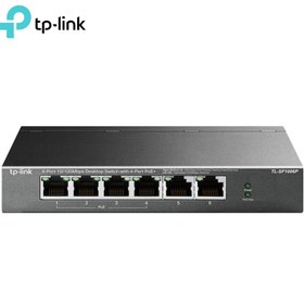 تصویر سوئیچ 5 پورت تی پی لینک مدل TL-SF1006P TP-LINK TL-SF1006P 6-Port Switch