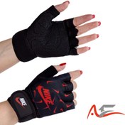 تصویر دستکش بدنسازی زنانه نایک مچ بند دار 