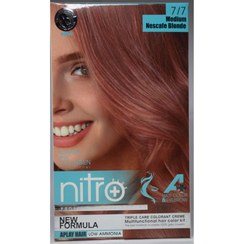 تصویر کیت رنگ مو نیترو پلاس رنگ نسکافه ای متوسط شماره 7/7 Nitro Plus Hair & Eyebrow Color Kit 100ml NO 7/7