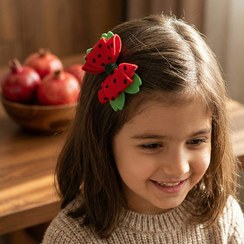 تصویر گلسر یلدایی دخترانه طرح پاپیون هندوانه‌ای | 10عددی 