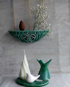 تصویر ست دکوری سرامیکی و شمع تزئینی مدل سمازن 