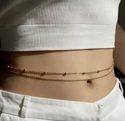 تصویر زنجیر کمر دولاین توپی استیل رنگ ثابت - نقره ای 