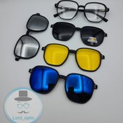تصویر فریم عینک طبی با ۴ کاور مگنتی آفتابی کد ۲۳۶۳ 