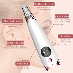 تصویر میکرودرم و پاکننده صورت LY-9128 همراه 6 سری Blackhead Remover Pore Vacuum,Facial Pore Cleaner,Electric Acne Comedone Whitehead Extractor Tool Skin Care Tool, 6 Probe USB Rechargeable Blackhead Tools for Men and Women