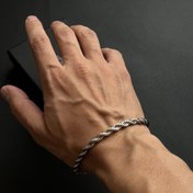 تصویر دستبند طنابی استیل سیلور 