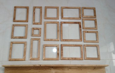 تصویر قاب عکس چوبی با شیشه و ورق سه میل رنگ قهوه ای 