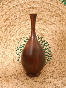 تصویر گلدان تک شاخه سفال چوبی 