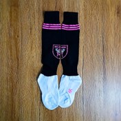 تصویر جوراب ورزشی ساق بلندی پسرانه در طرح باشگاهی و ملی - اینترمیامی مشکی 