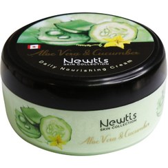 تصویر کرم کاسه ای آلوئه ورا و خیار نیوتیس حجم ۳۰۰ میلی لیتر Newtis Aloevera And Cucumber Nourishing Cream 300ml