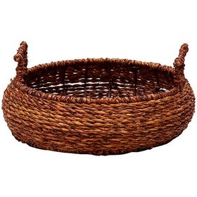 تصویر سبد میوه گرد دسته دار حصیری 