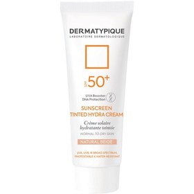 تصویر ضد آفتاب رنگی بژطلایی پوست خشک SPF50 درماتیپیک 