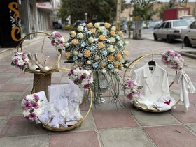 تصویر قفس بله برونی و کادویی طرح حلقه‌ای سایز سه 