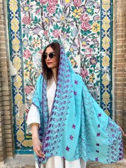 تصویر شال هندی گل نیلوفر 