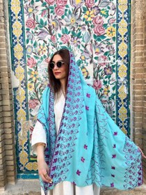 تصویر شال هندی گل نیلوفر 