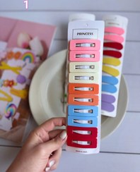 تصویر گیره تق تقی رنگی پاستیلی روکش شمعی طرح مستطیل 