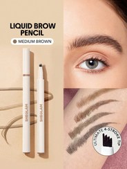 تصویر هاشور ابرو ماژیکی | Feather Better Liquid Eyebrow Pencil - medium brown Feather Better Liquid Eyebrow Pencil